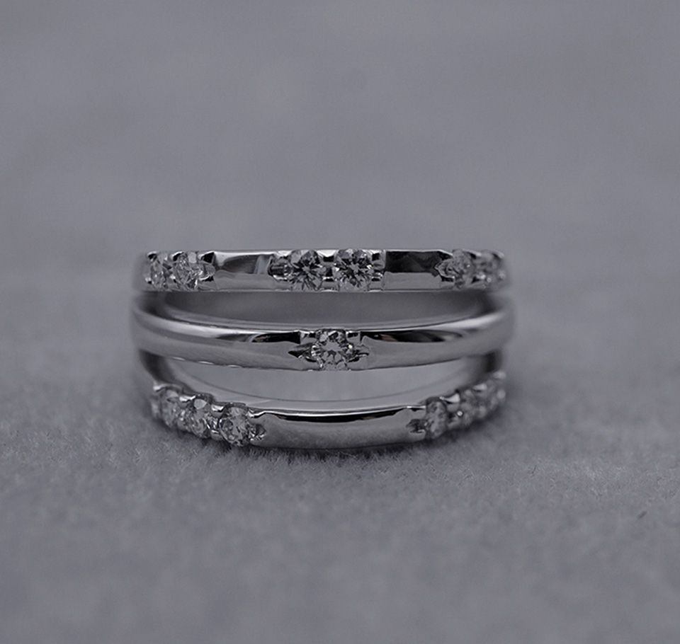 Three Row Diamond Ring