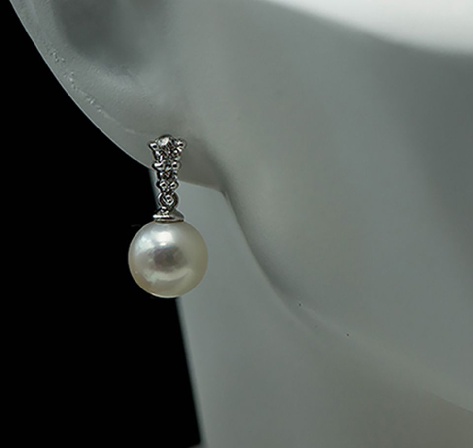 Pearl and Diamond Earrings