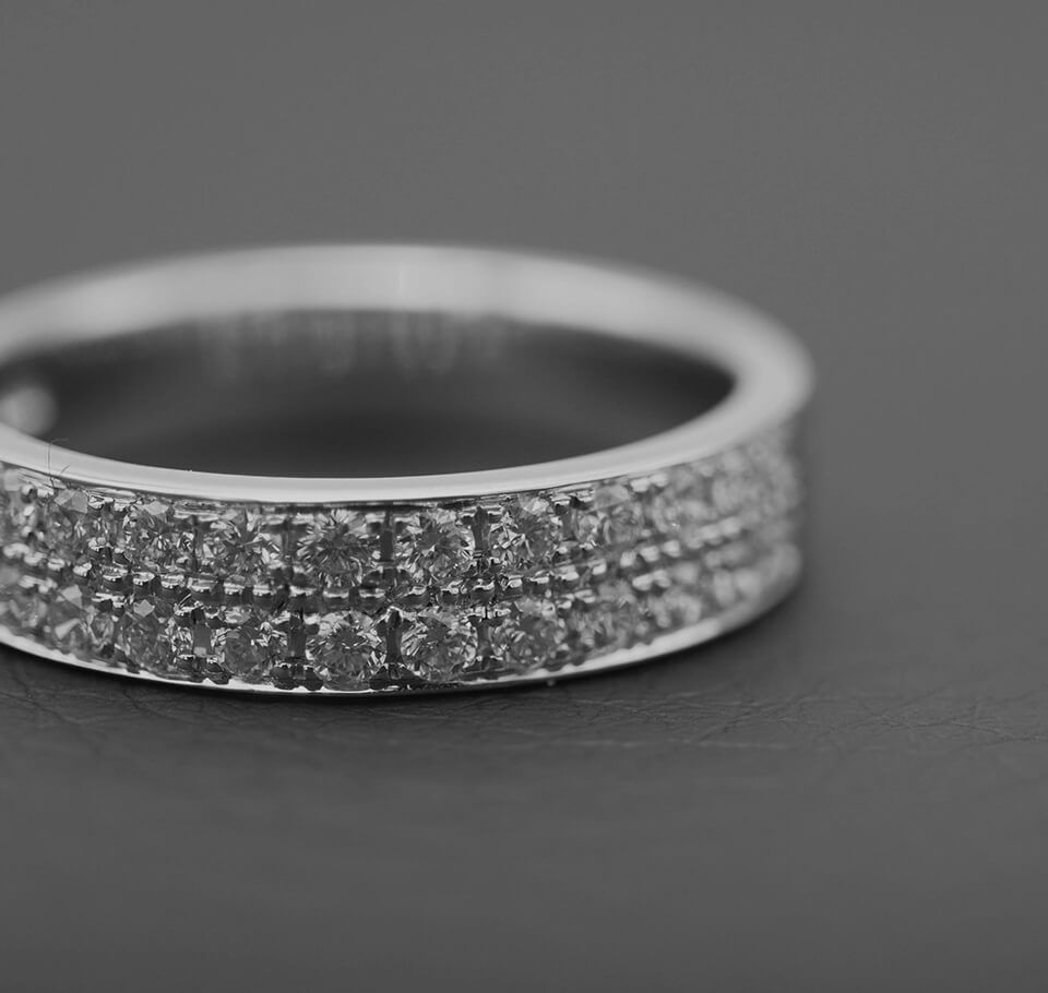 Two Row Half Eternity Ring