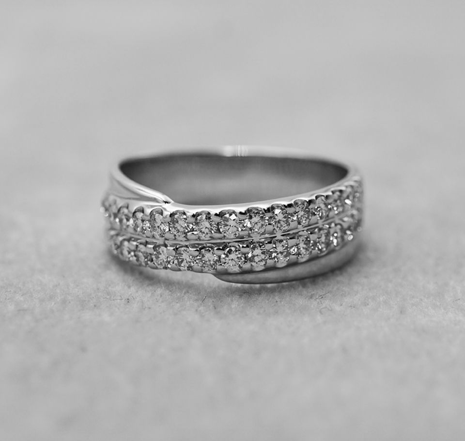 Two Rows Diamond Ring